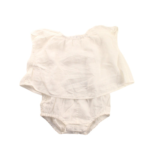 A White Short Sleeve Bodysuits from Loro Piana in size 6-12M for girl. (Front View)