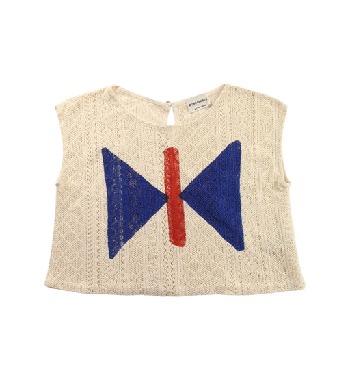 A Beige Sleeveless Tops from Bobo Choses in size 4T for girl. (Front View)