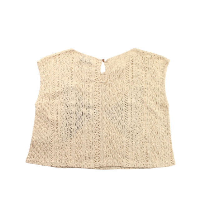 A Beige Sleeveless Tops from Bobo Choses in size 4T for girl. (Back View)
