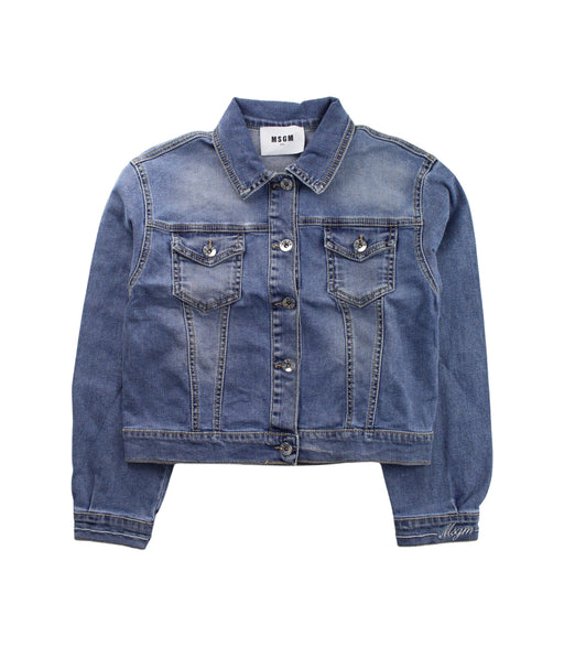 A Blue Lightweight Jackets from MSGM in size 12Y for girl. (Front View)