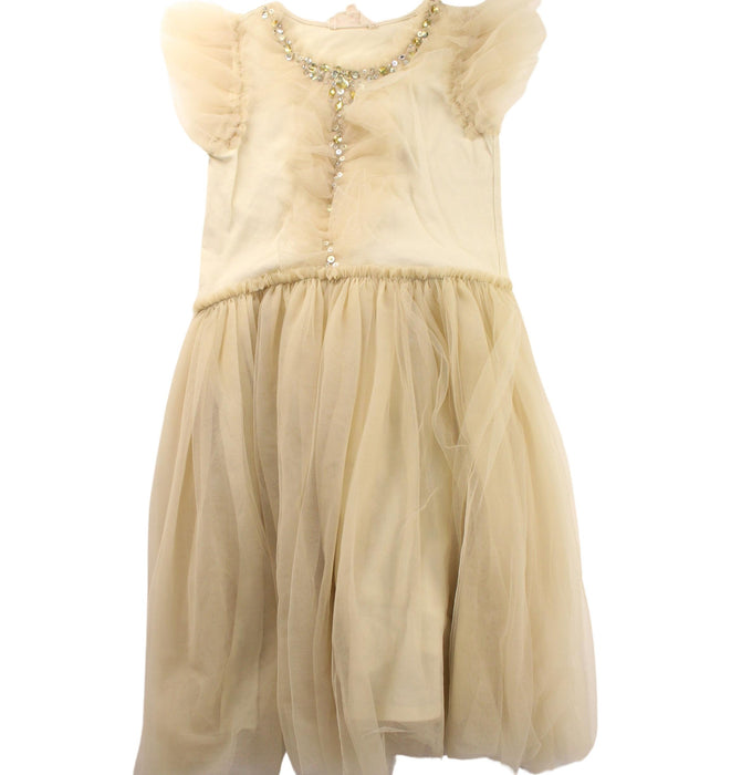 A Gold Short Sleeve Dresses from Tutu Du Monde in size 6T for girl. (Front View)