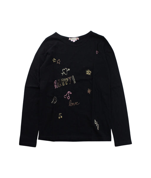 A Black Long Sleeve T Shirts from Bonpoint in size 10Y for girl. (Front View)
