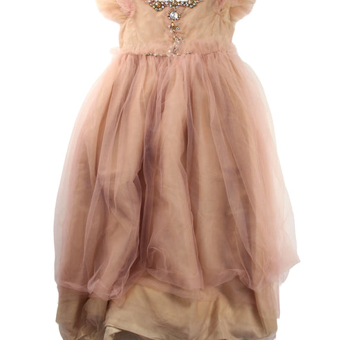 A Peach Short Sleeve Dresses from Bonpoint in size 12Y for girl. (Front View)