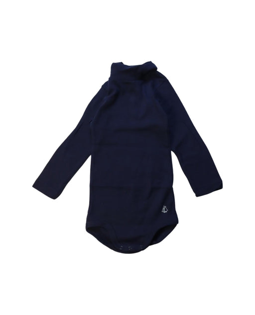 A Black Long Sleeve Bodysuits from Petit Bateau in size 12-18M for neutral. (Front View)