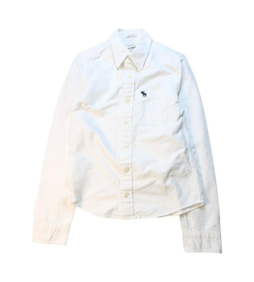 A White Long Sleeve Shirts from Abercrombie & Fitch in size 13Y for boy. (Front View)