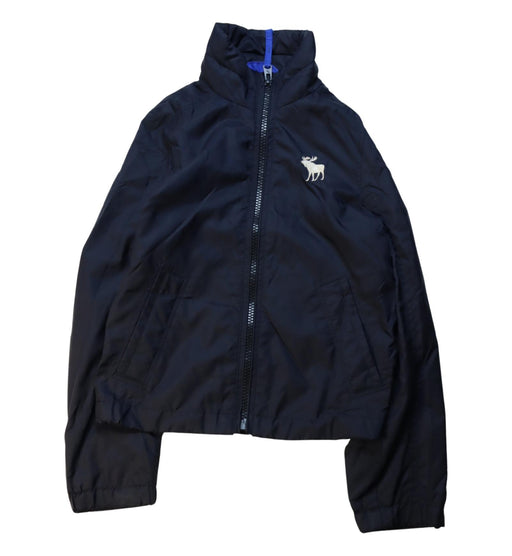 A Navy Lightweight Jackets from Abercrombie & Fitch in size 11Y for boy. (Front View)