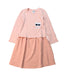 A Peach Long Sleeve Dresses from Karl Lagerfeld in size 6T for girl. (Front View)