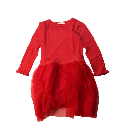 A Red Long Sleeve Dresses from Momonittu in size 8Y for girl. (Front View)