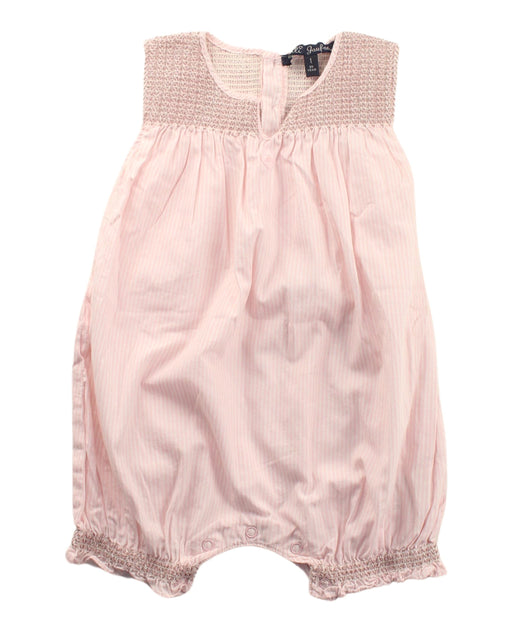 A Pink Sleeveless Rompers from Lili Gaufrette in size 6-12M for girl. (Front View)