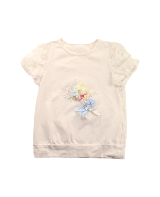 A White Short Sleeve Tops from Nicholas & Bears in size 4T for girl. (Front View)