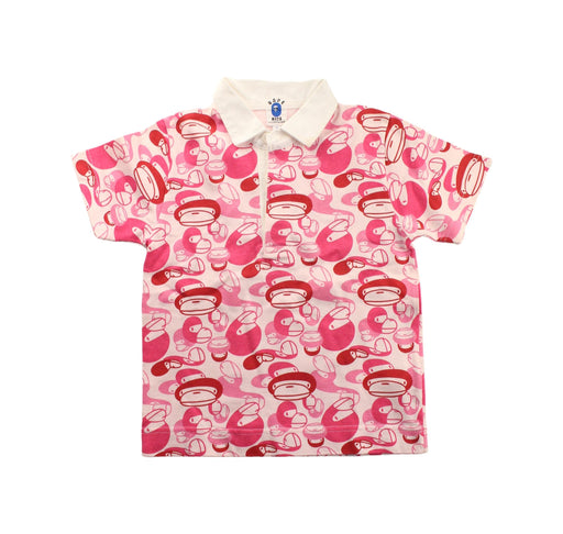 A Pink Short Sleeve Polos from BAPE KIDS in size 4T for boy. (Front View)