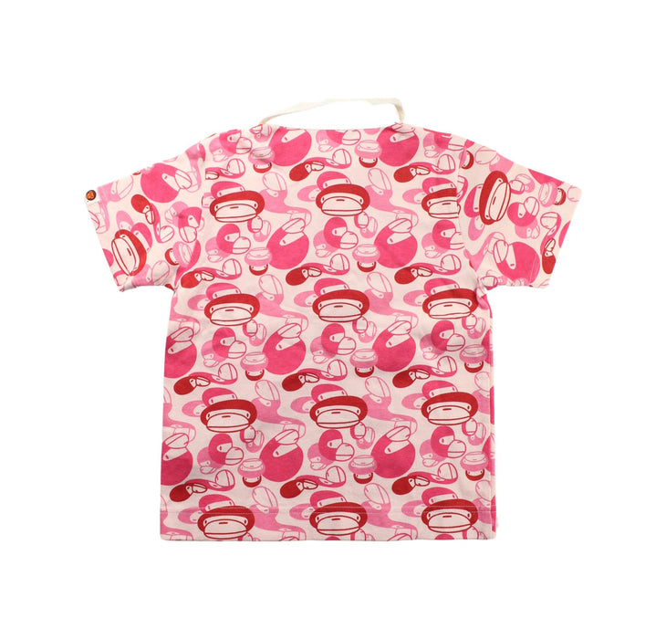 A Pink Short Sleeve Polos from BAPE KIDS in size 4T for boy. (Back View)