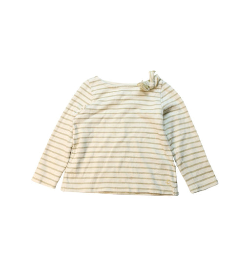 A Brown Long Sleeve Tops from Petit Bateau in size 4T for girl. (Front View)