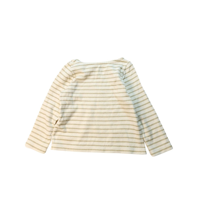 A Brown Long Sleeve Tops from Petit Bateau in size 4T for girl. (Back View)