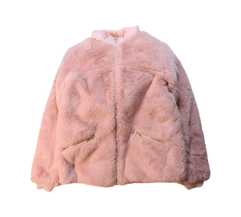 A Pink Puffer/Quilted Jackets from Tartine et Chocolat in size 12Y for girl. (Back View)