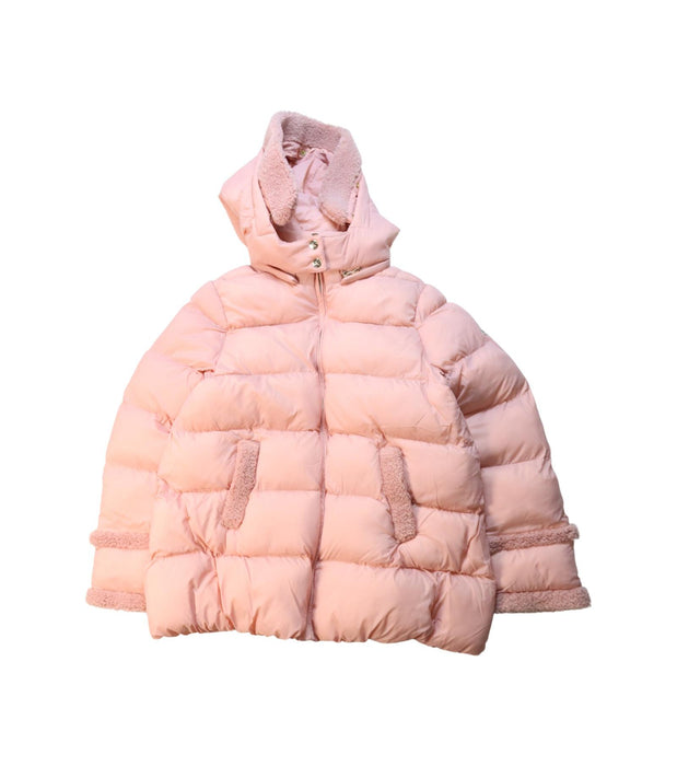 A Pink Puffer/Quilted Jackets from Tartine et Chocolat in size 10Y for girl. (Front View)
