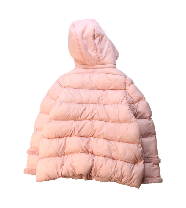 A Pink Puffer/Quilted Jackets from Tartine et Chocolat in size 10Y for girl. (Back View)