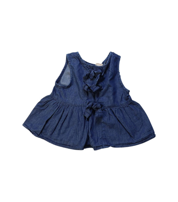 A Navy Sleeveless Tops from Petit Main in size 18-24M for girl. (Back View)
