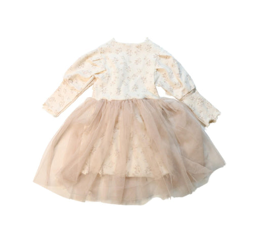 A Ivory Long Sleeve Dresses from Aosta in size 3T for girl. (Front View)