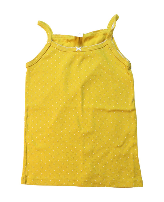 A Yellow Sleeveless T Shirts from Petit Bateau in size 10Y for girl. (Front View)