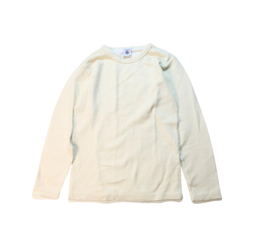 A Ivory Long Sleeve T Shirts from Petit Bateau in size 10Y for neutral. (Front View)