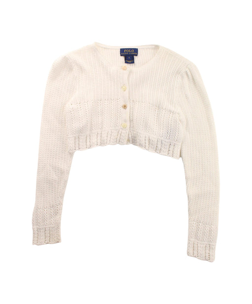 A White Cardigans from Polo Ralph Lauren in size 5T for girl. (Front View)