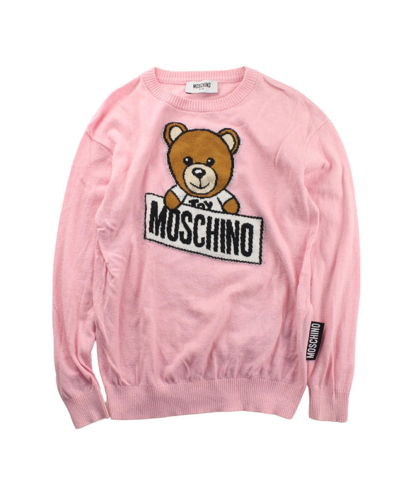 A Pink Knit Sweaters from Moschino in size 6T for girl. (Front View)