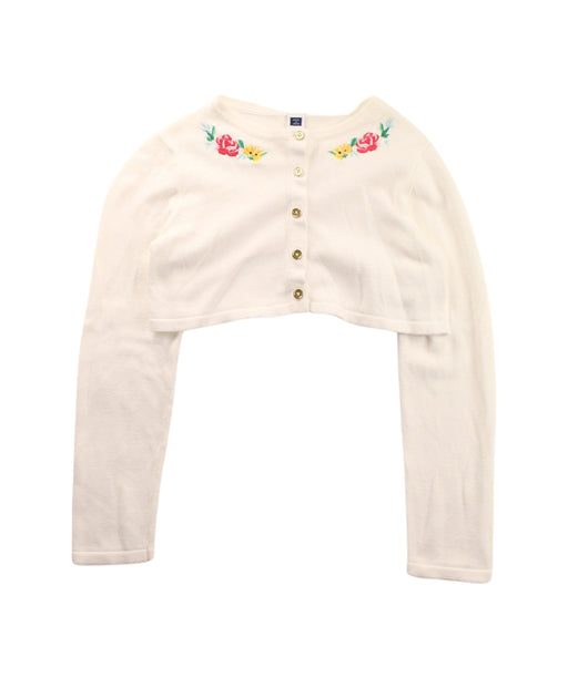 A White Cardigans from Janie & Jack in size 6T for girl. (Front View)