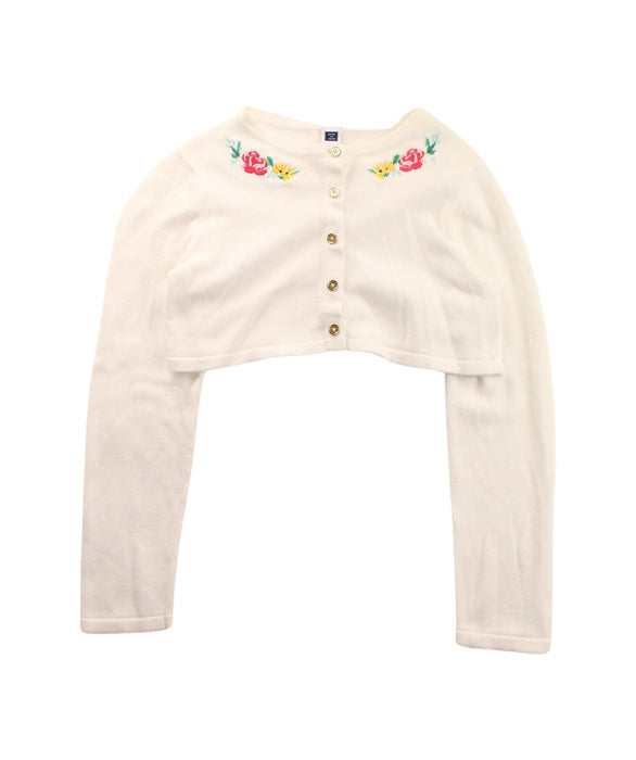 A White Cardigans from Janie & Jack in size 6T for girl. (Front View)