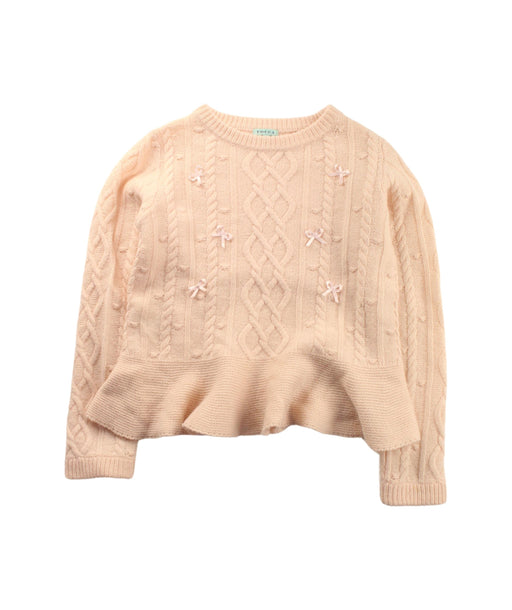 A Beige Knit Sweaters from Tocca in size 7Y for girl. (Front View)
