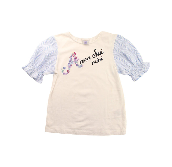 A Blue Short Sleeve Tops from Anna Sui in size 7Y for girl. (Front View)