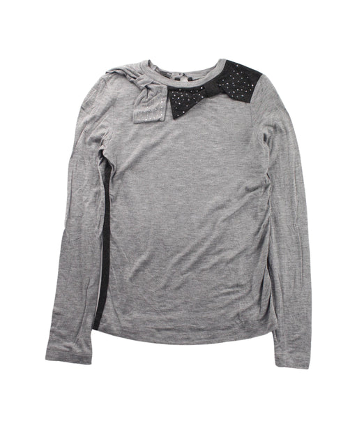 A Grey Long Sleeve Tops from I Pinco Pallino in size 8Y for girl. (Front View)