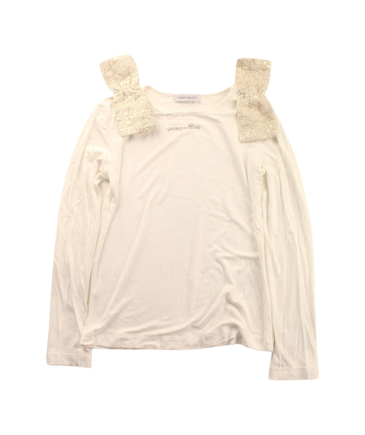 A White Long Sleeve Tops from I Pinco Pallino in size 8Y for girl. (Front View)