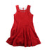 A Red Sleeveless Dresses from I Pinco Pallino in size 6T for girl. (Front View)