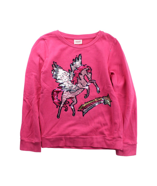 A Pink Crewneck Sweatshirts from Seed in size 10Y for girl. (Front View)