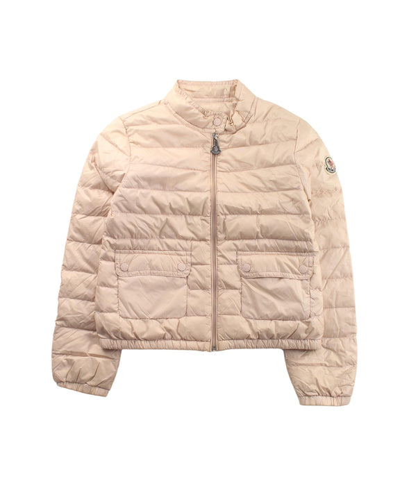 A Beige Puffer/Quilted Jackets from Moncler in size 8Y for boy. (Front View)