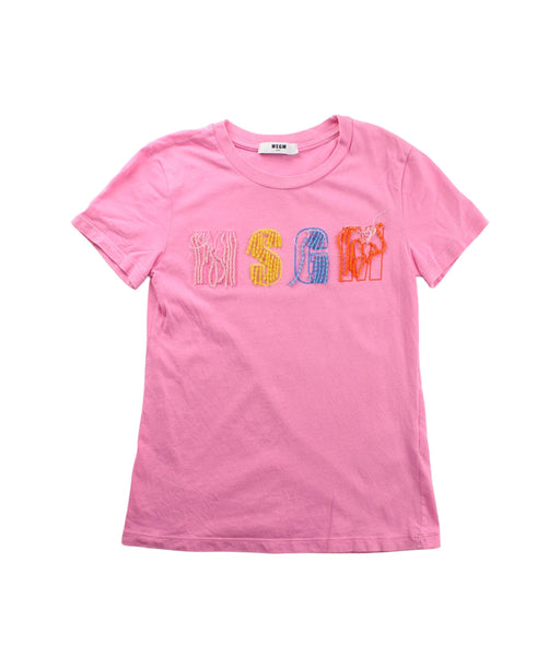 A Pink Short Sleeve T Shirts from MSGM in size 8Y for girl. (Front View)