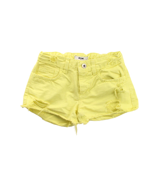 A Yellow Shorts from MSGM in size 8Y for girl. (Front View)