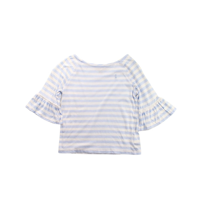 A Blue Long Sleeve Tops from Polo Ralph Lauren in size 6T for girl. (Front View)