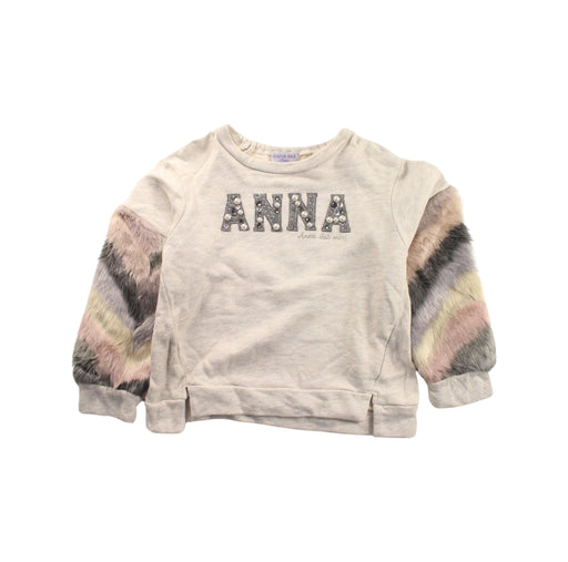 A Beige Crewneck Sweatshirts from Anna Sui in size 5T for girl. (Front View)