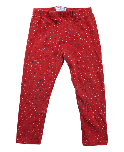 A Red Leggings from Mayoral in size 3T for girl. (Front View)