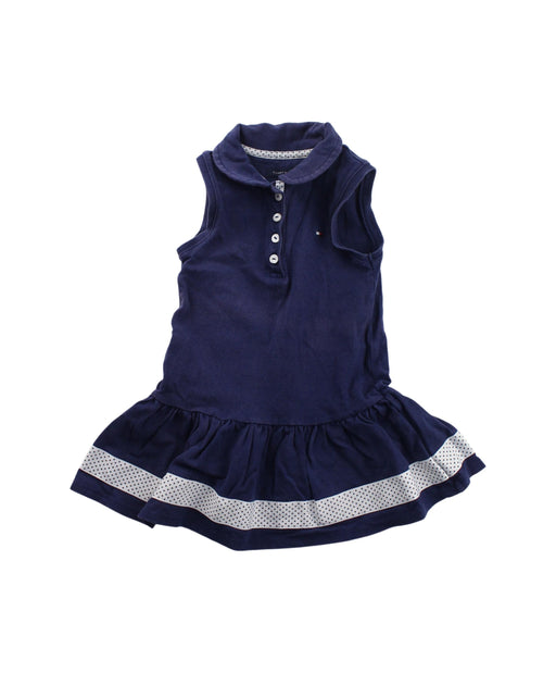 A Blue Sleeveless Dresses from Tommy Hilfiger in size 2T for girl. (Front View)