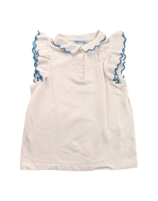 A White Short Sleeve Polos from Jacadi in size 4T for girl. (Front View)