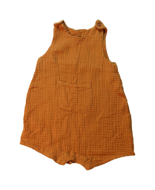 A Brown Overall Shorts from Seed in size 3-6M for girl. (Front View)