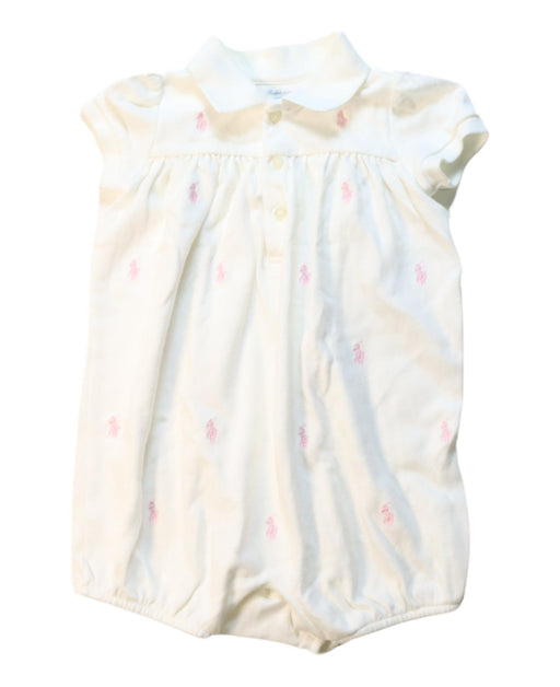 A Pink Short Sleeve Rompers from Ralph Lauren in size 6-12M for girl. (Front View)