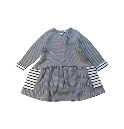 A Grey Long Sleeve Dresses from Petit Bateau in size 6-12M for girl. (Front View)
