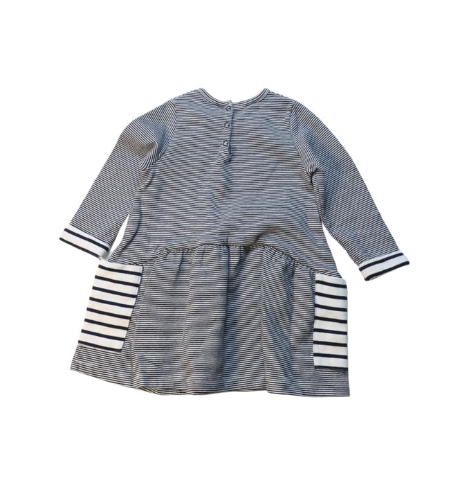 A Grey Long Sleeve Dresses from Petit Bateau in size 6-12M for girl. (Back View)