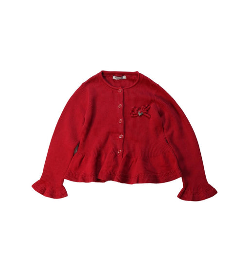 A Red Cardigans from Mayoral in size 2T for girl. (Front View)