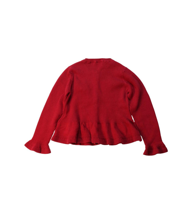 A Red Cardigans from Mayoral in size 2T for girl. (Back View)