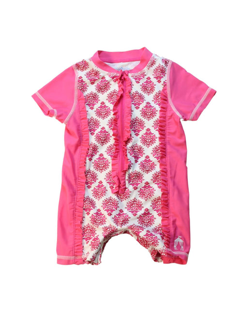 A Pink Swimsuits from Cabana Life in size 6-12M for girl. (Front View)